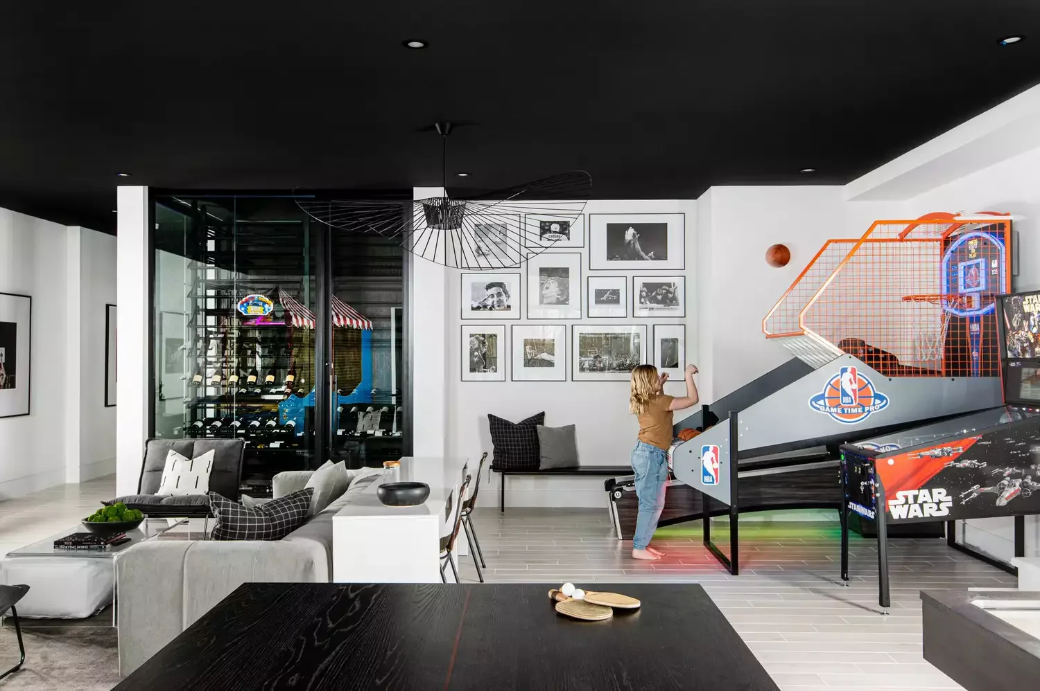 76 Brilliant Finished Basement Design Ideas That Actually Work Create an Entertainment Room