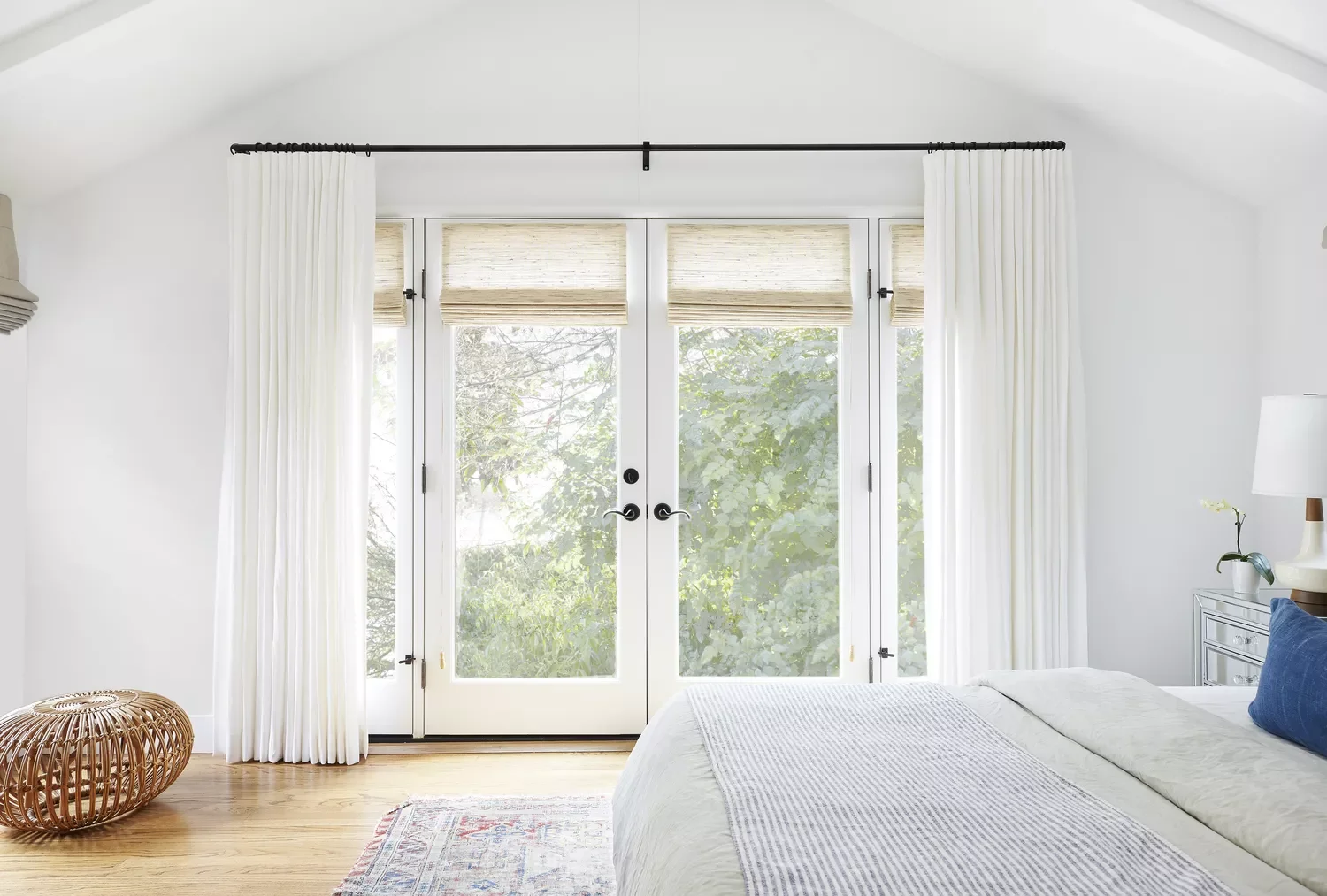 16 Stunning French Door Curtain Ideas to Transform Your Home 2 Crisp White