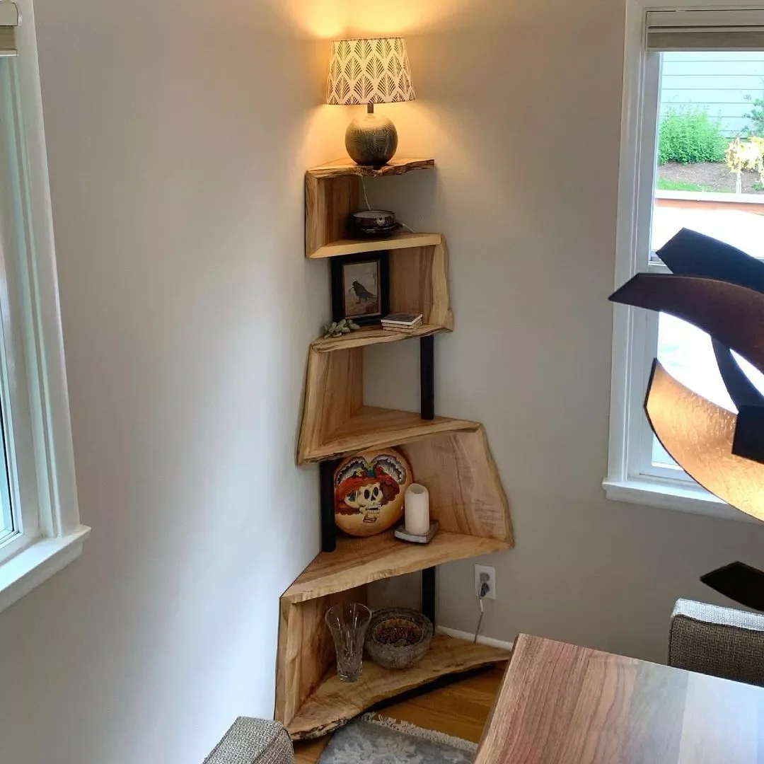 47 Creative Corner Shelf Ideas That'll Transform Your Space Criss-Cross Corner Shelf