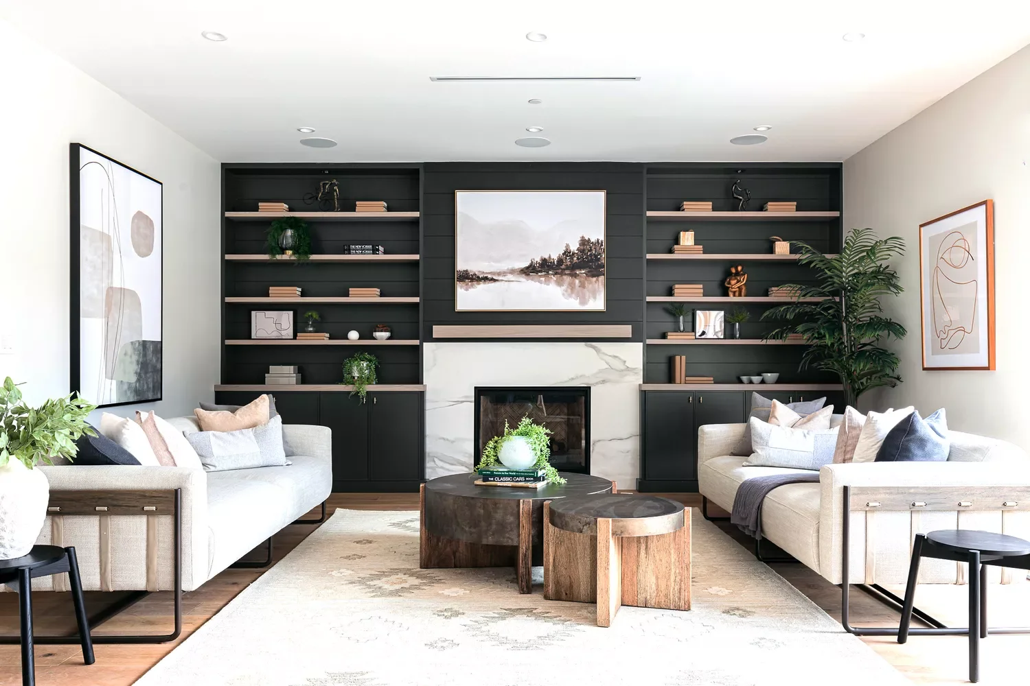 15 Fresh Modern Home Decorating Ideas to Create a Sleek, Streamlined Space This Spring 3 Curate Open Shelf Collections