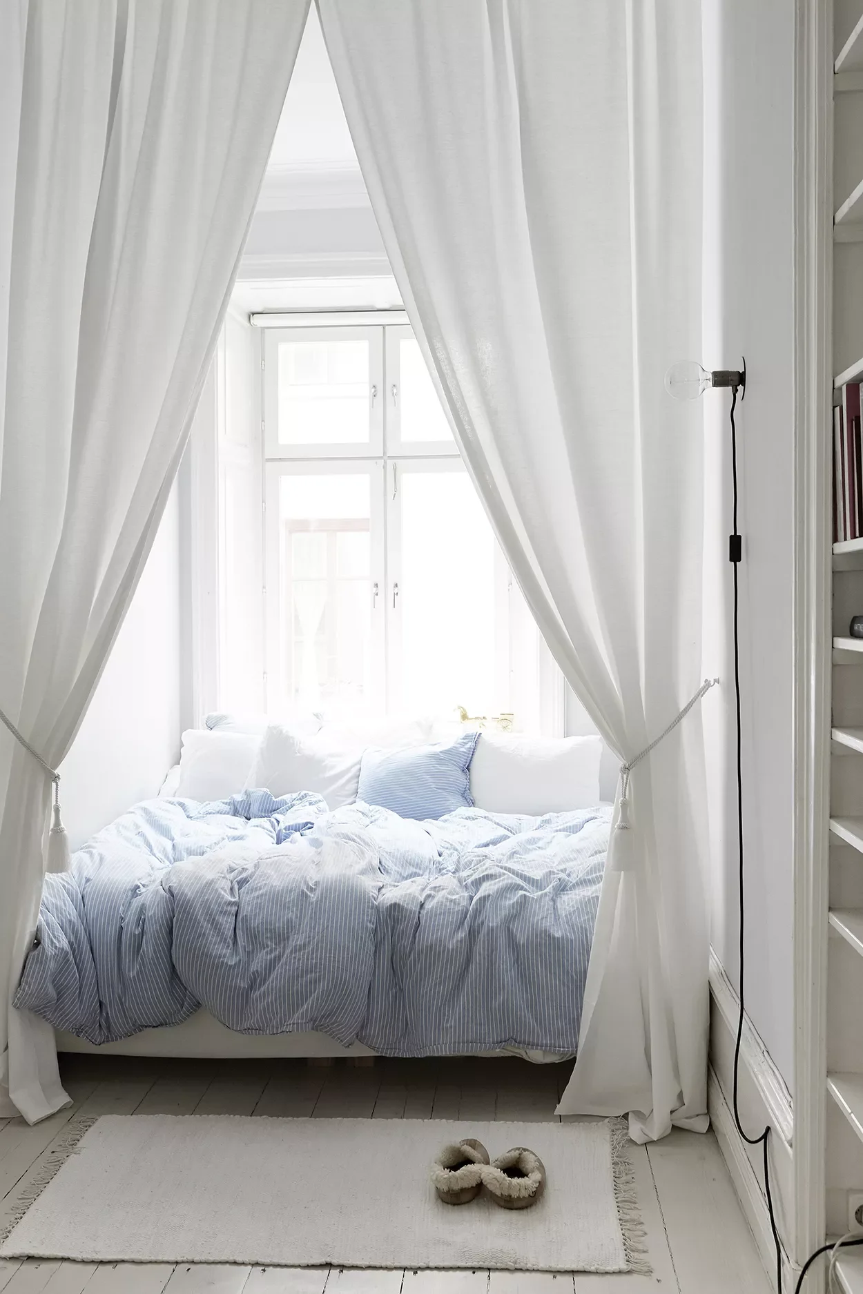 77 Bedroom Design Ideas That Perfectly Balance Personal Style and Sophistication Curtain Off the Bed