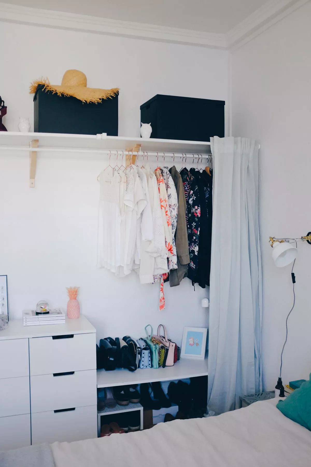 30 Closet DIY Projects You Can Actually Tackle This Weekend Curtained Open Closet