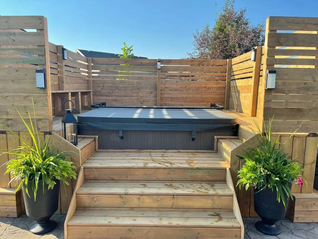 18 Creative Ways to Add Privacy to Your Backyard Hot Tub Retreat 7 Custom Hot Tub Privacy Deck
