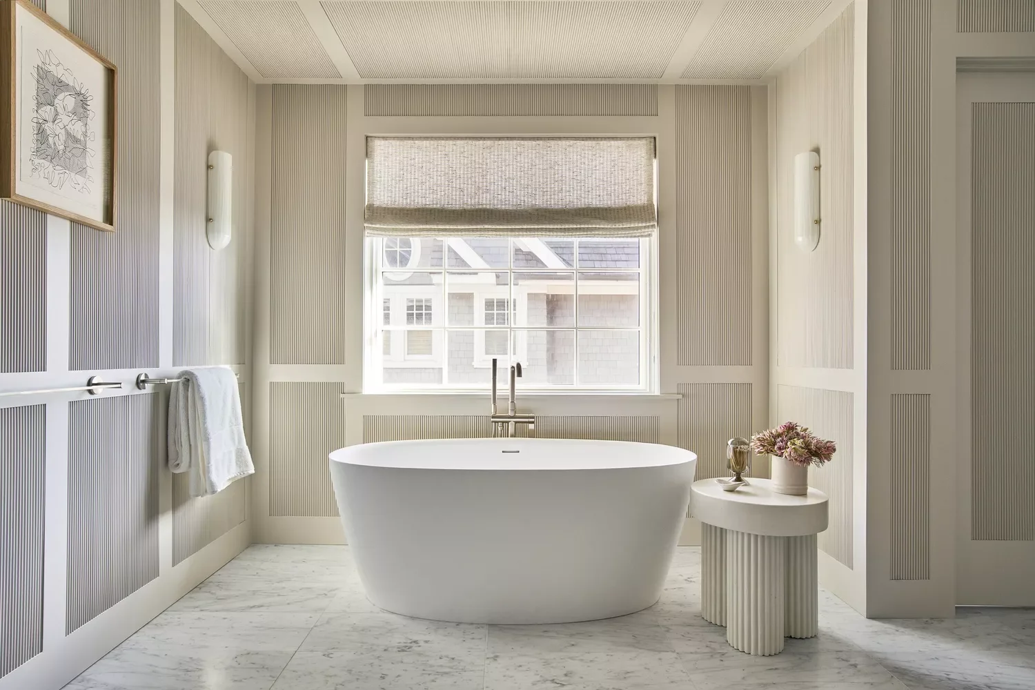 50 Luxurious Bathroom Ideas to Create Your Perfect Self-Care Sanctuary 6 Custom Wall Paneling