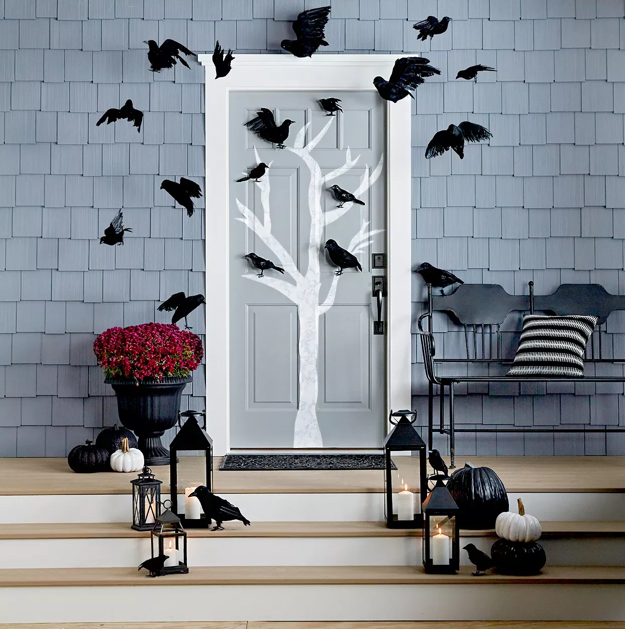 31 Spooky Halloween Front Porch Decorating Ideas for Fall 11 DIY Crows Nest