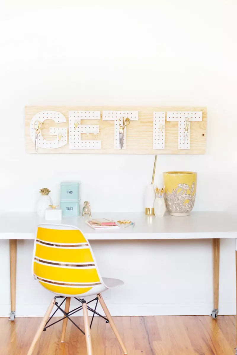 24 Creative Pegboard Organization Ideas That Will Transform Every Space in Your Home DIY Pegboard Words