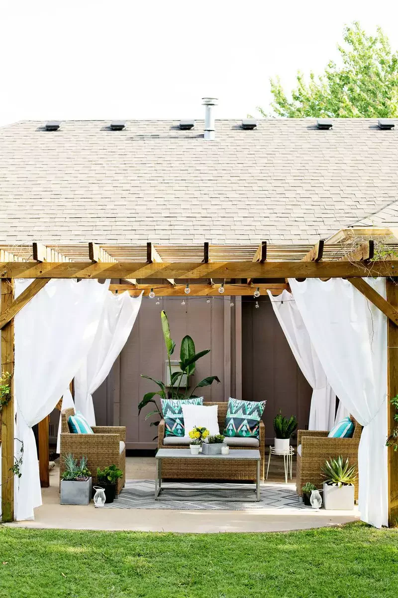 20 Stunning Modern Pergola Designs That'll Transform Your Outdoor Living Space 16 DIY Pergola Curtains