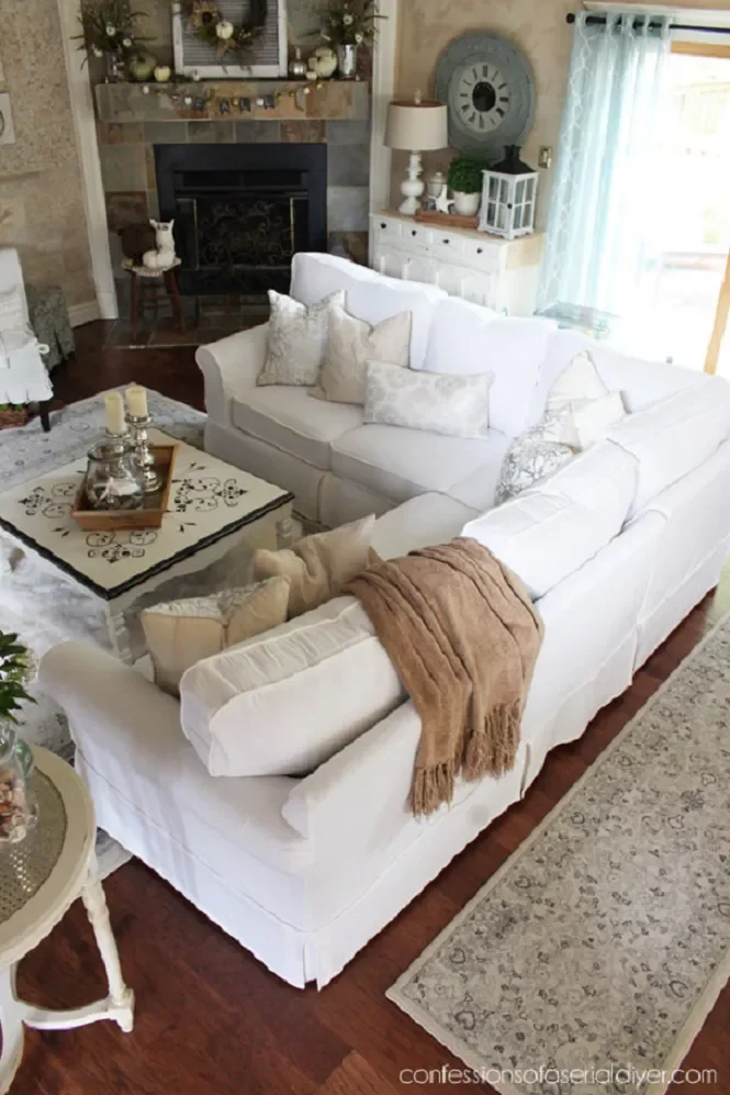 20 Creative DIY Sofa Cover Ideas to Transform Your Living Space 19 DIY Sectional Slipcover