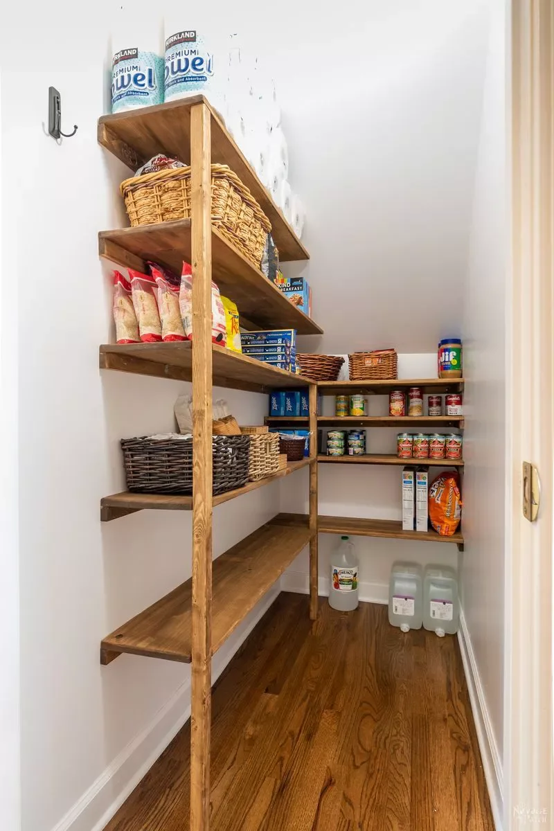 37 Corner Pantry Ideas to Transform Your Kitchen Storage DIY Wooden Shelves