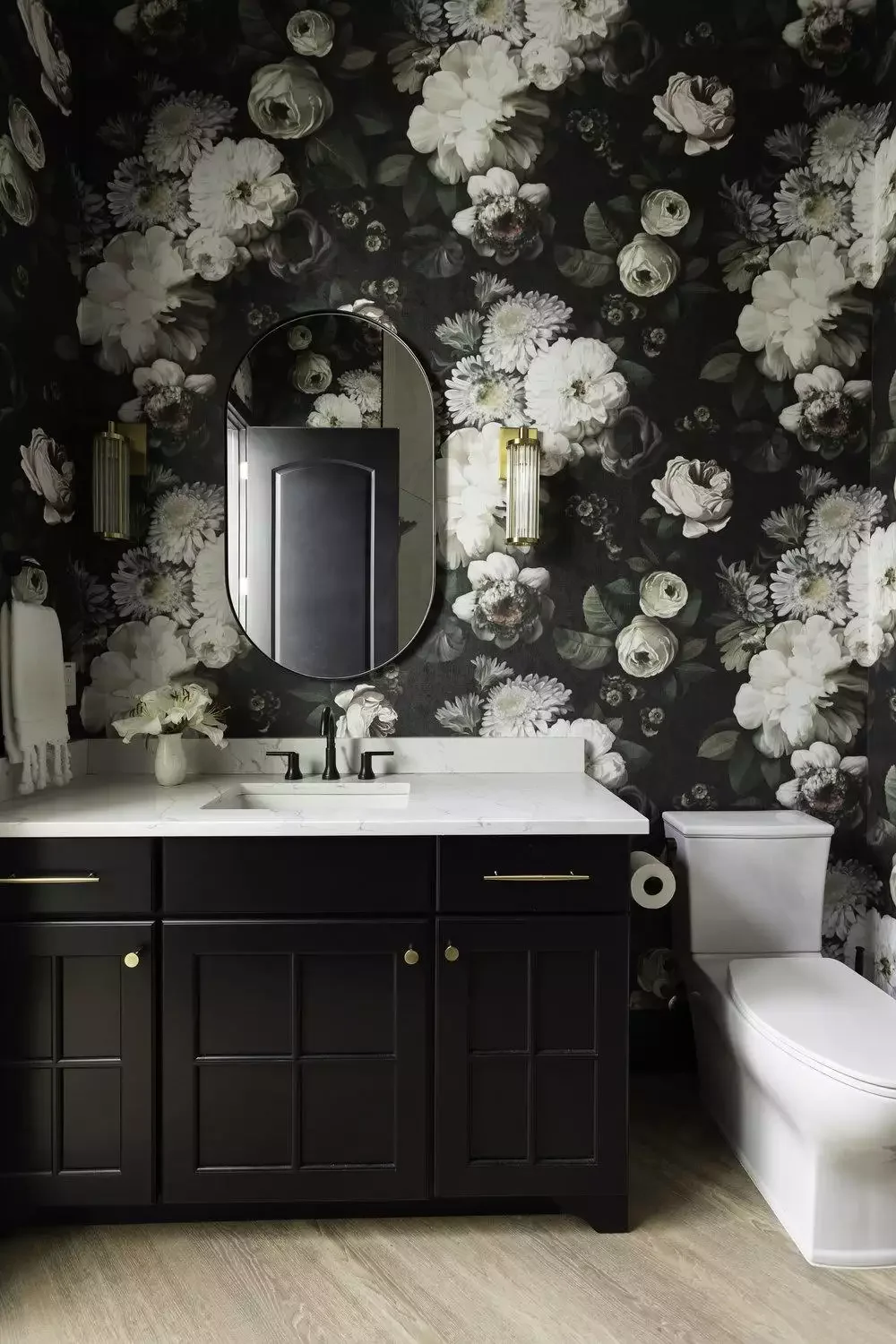 39 Stunning Bathroom Wallpaper Ideas That Will Transform Your Space 24 Dark Floral Wallpaper