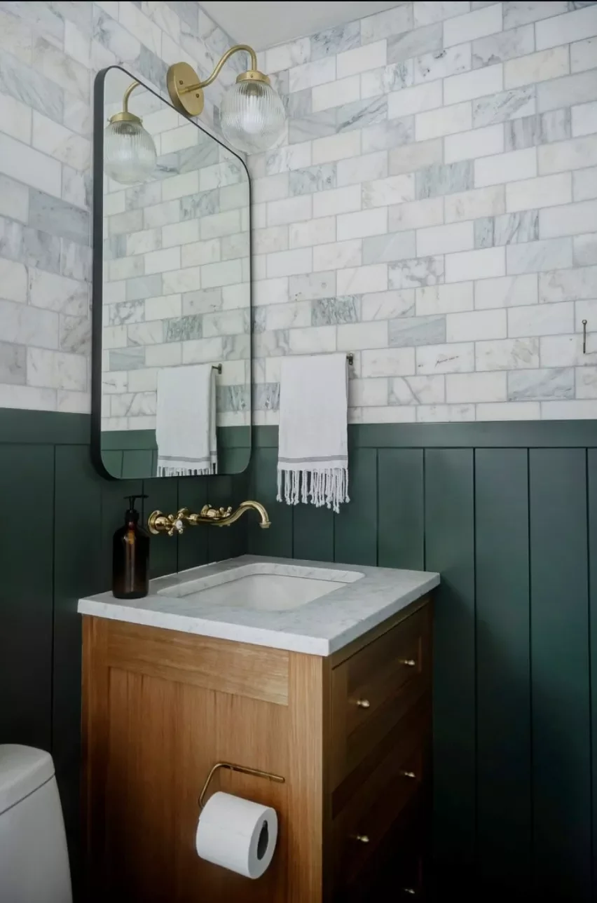 39 Stunning Shiplap Bathroom Design Ideas: From Farmhouse Charm to Modern Elegance 30 Dark Green Shiplap Bathroom