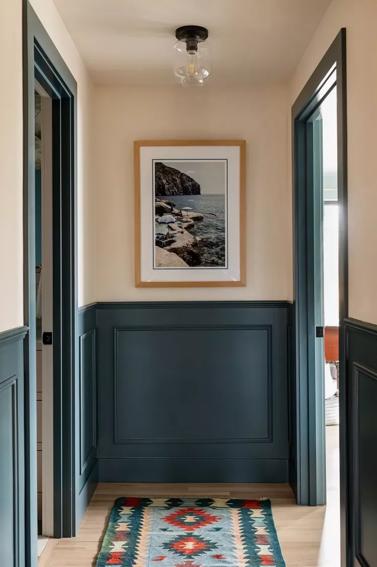 42 Stunning Half-Wall Paneling Ideas to Transform Your Home 21 Dark Painted Half-Wall