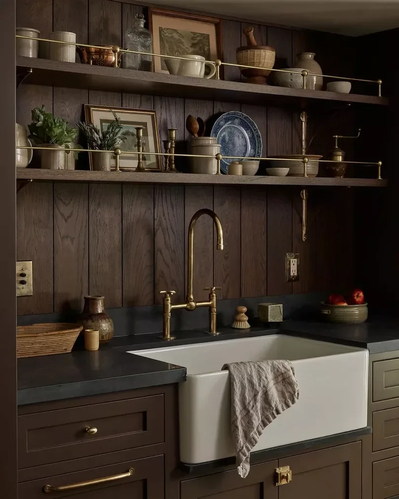 39 Beautiful Farmhouse Kitchen Backsplash Ideas to Transform Your Space 21 Dark Stained Wood