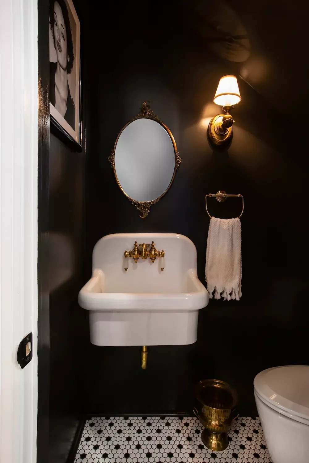 32 Powder Room Design Ideas That Turn Your Small Space Into a Style Statement Dark Wall Paint
