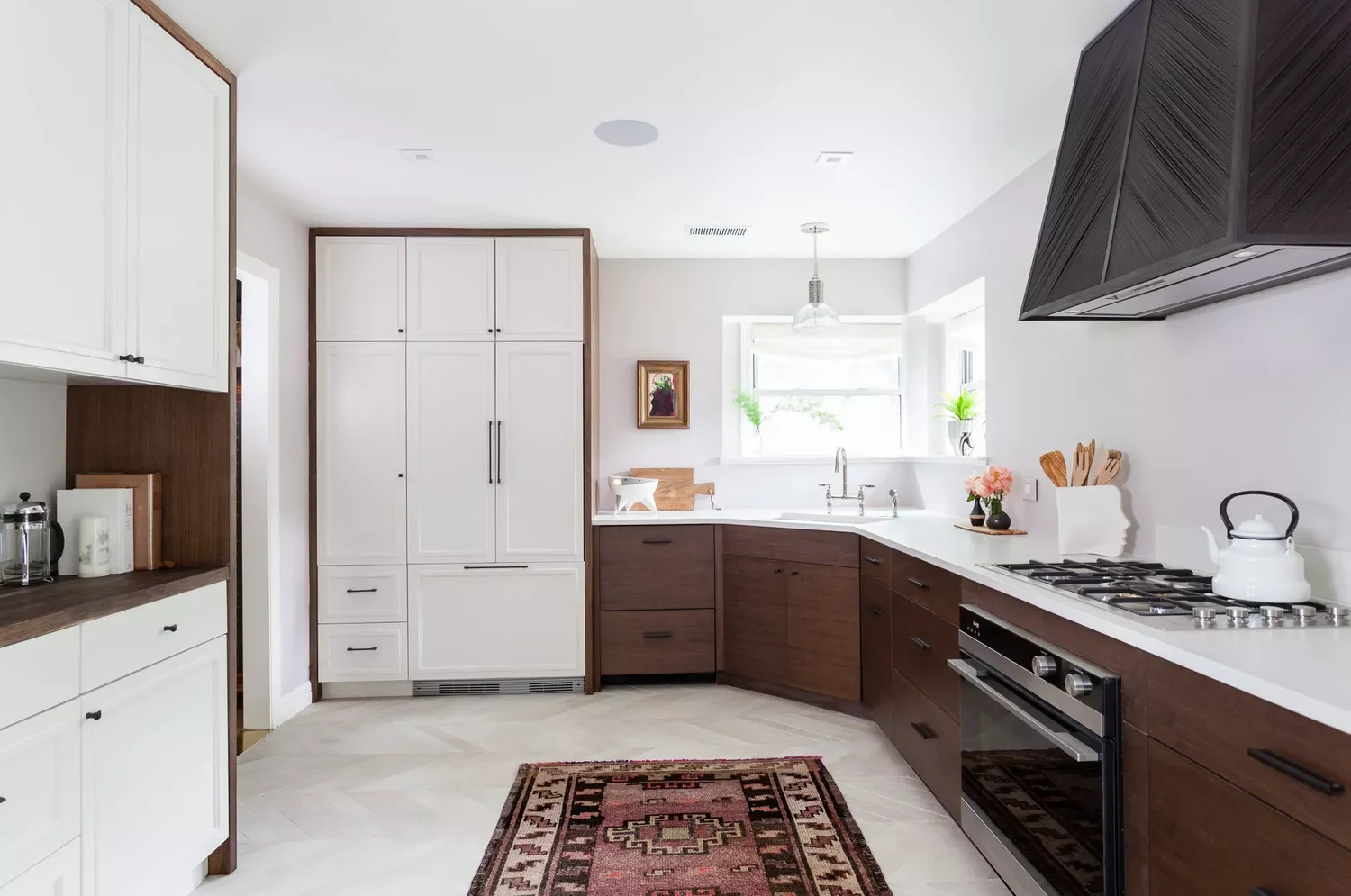 59 Timeless White Kitchen Design Ideas That Never Go Out of Style Dark Wood Accents