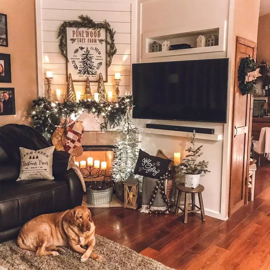 25 Stunning Corner Fireplace Ideas That'll Transform Your Living Space 23 Deck the Halls