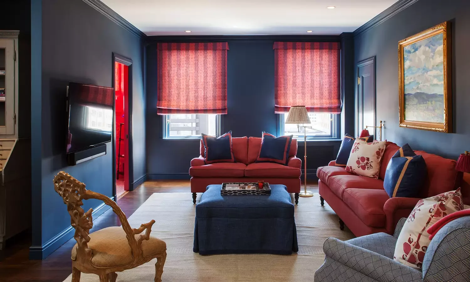 21 Brilliant Ways to Style Your Small Living Room TV Without Compromising Style 11 Decorate With Bold Colors