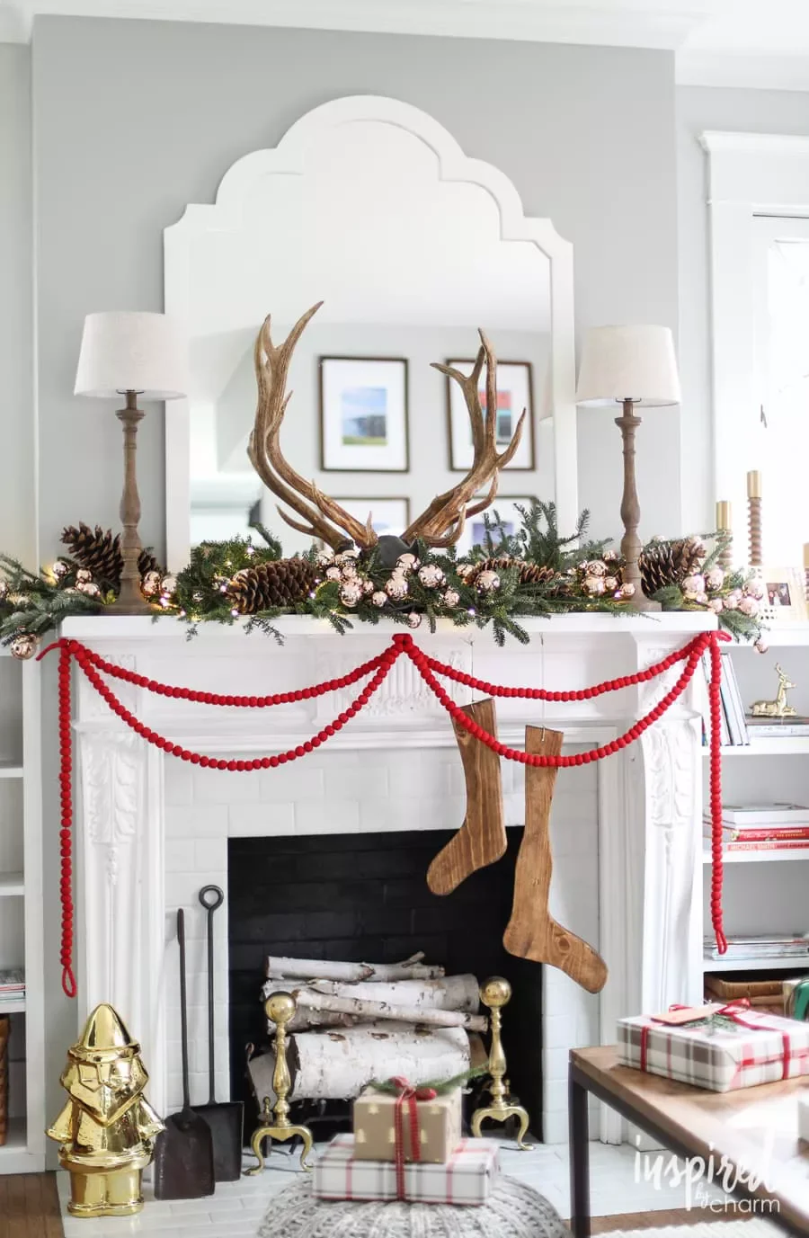 56 Magical Christmas Mantel Decorating Ideas to Transform Your Holiday Home 33 Decorate With Lamps