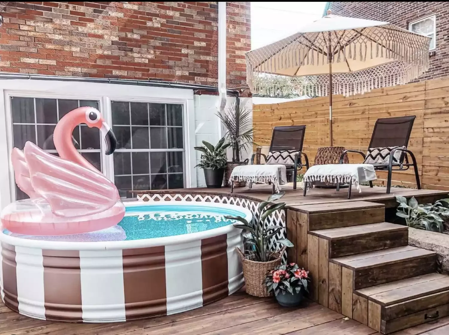 33 Creative Stock Tank Pool Ideas to Transform Your Backyard 27 Decorate With Stripes