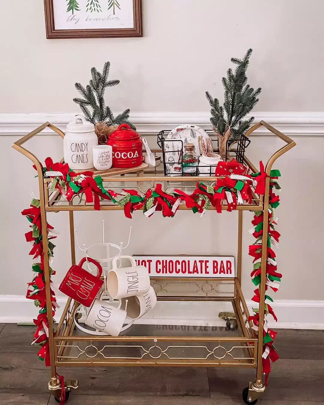 50 Festive Christmas Party Decorating Ideas Your Guests Will Absolutely Adore 26 Decorate a Bar Cart