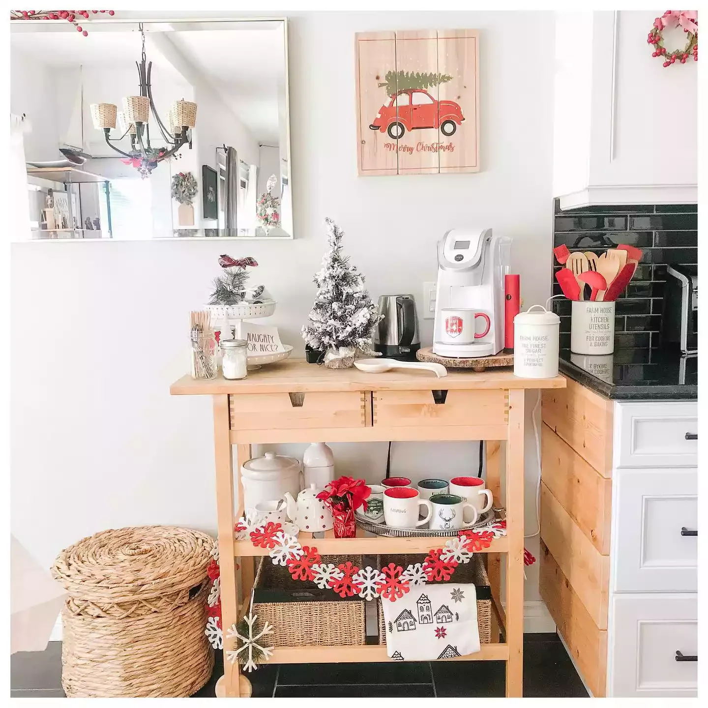 32 Stunning White Christmas Tree Ideas That Will Transform Your Holiday Decor 28 Decorate a Coffee Cart
