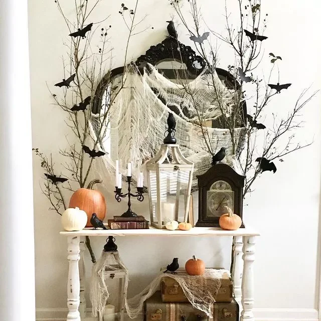 33 Stunning Fall Entryway Ideas That Transform Your Home for Autumn 4 Decorate the Wall Mirror