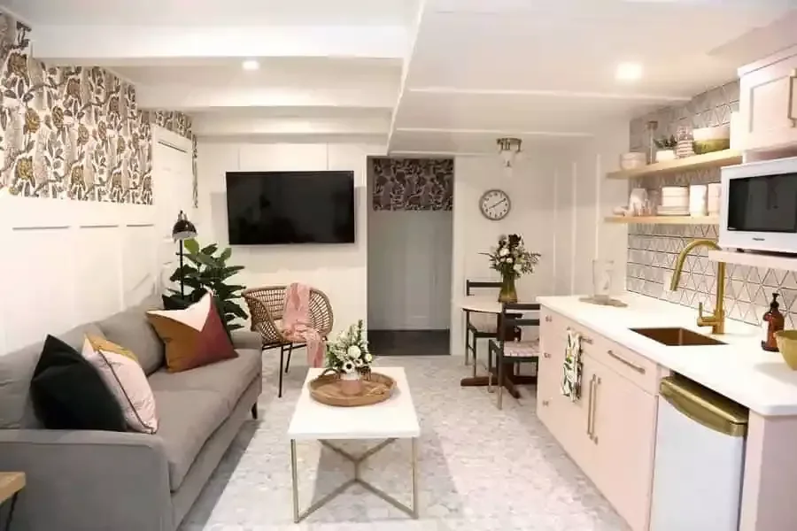 33 Creative Basement Kitchenette Ideas to Transform Your Lower Level 18 Decorate the Walls