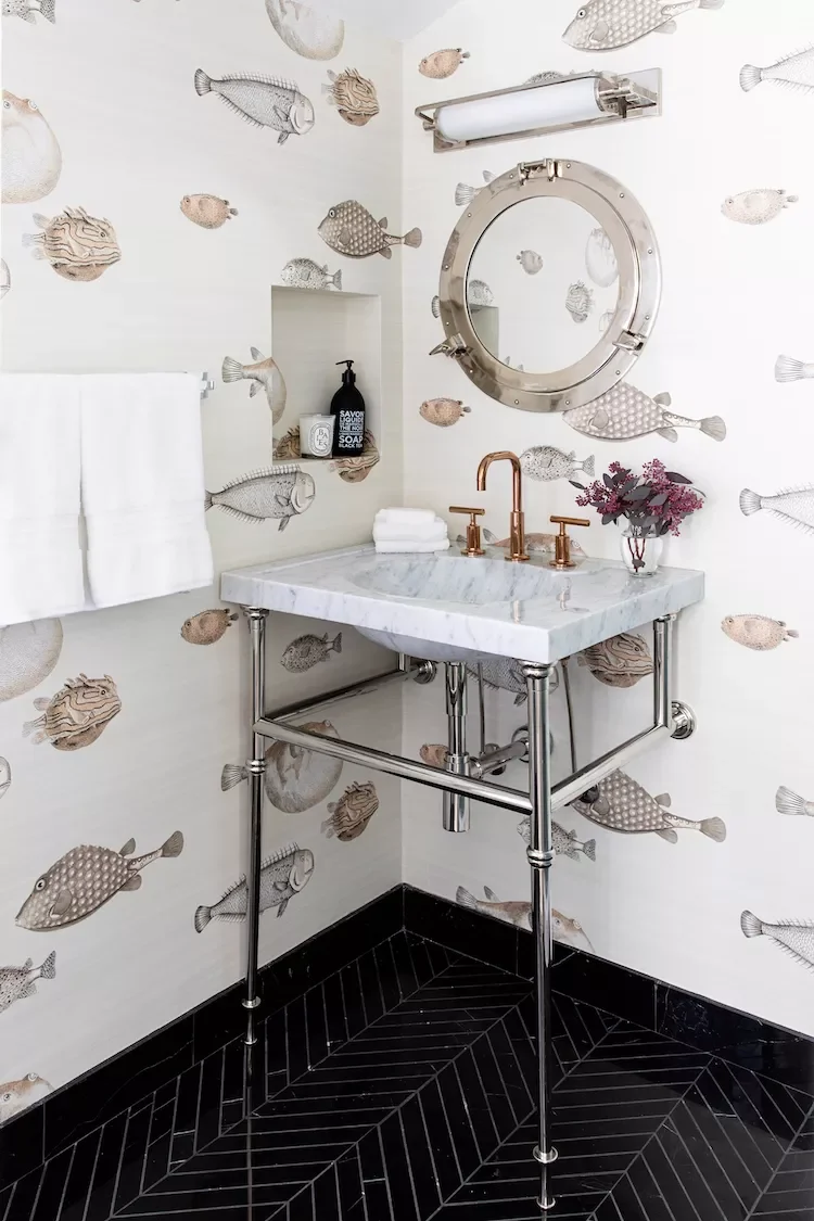 39 Stunning Bathroom Wallpaper Ideas That Will Transform Your Space 2 Deep Sea Bathroom Wallpaper