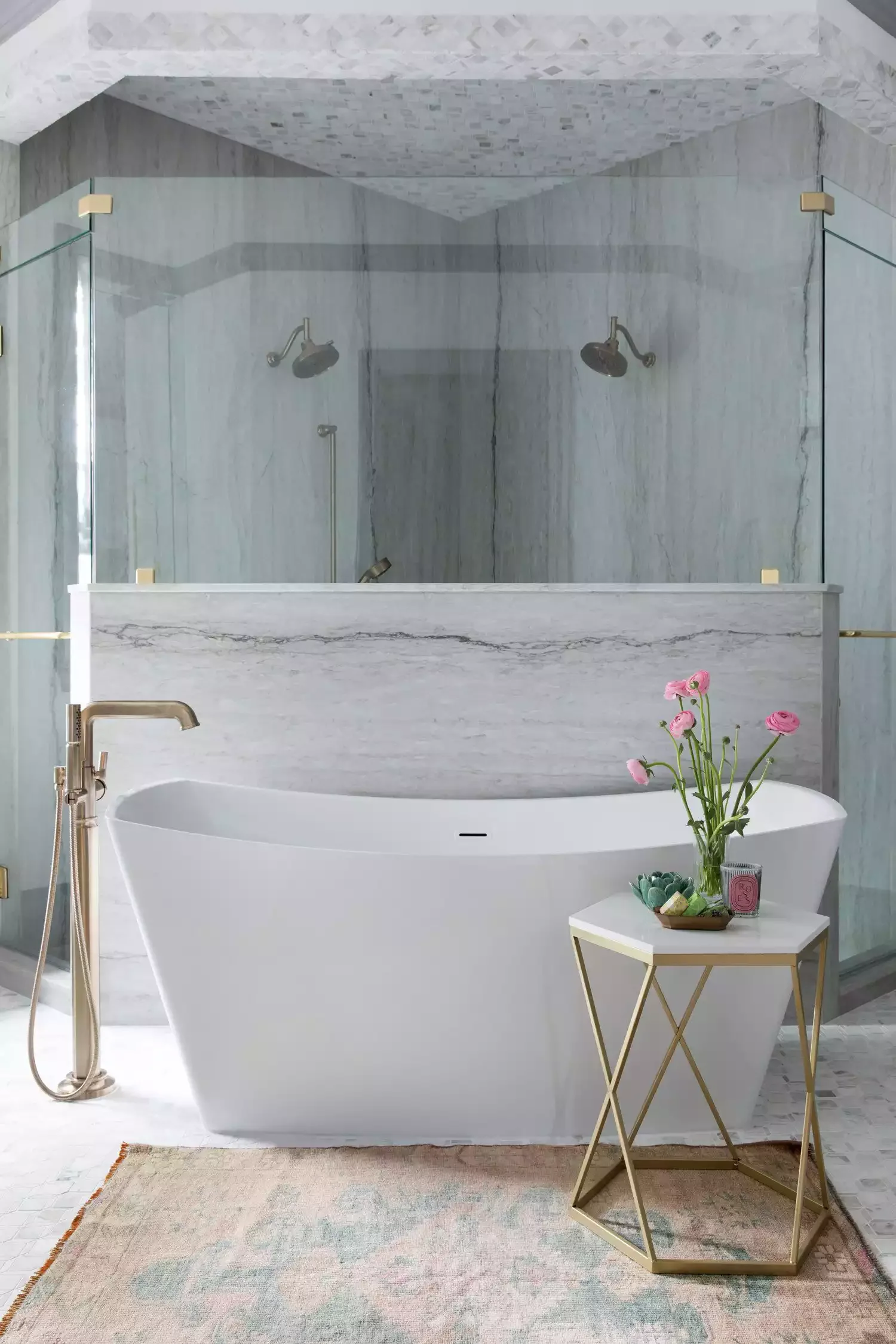 21 Creative Half Wall Ideas to Transform Your Home's Style 20 Define Bathroom Zones