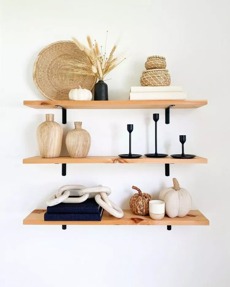 40 Effortless Modern Fall Decorating Ideas That Feel Just Right 14 Design Motifs on Shelves