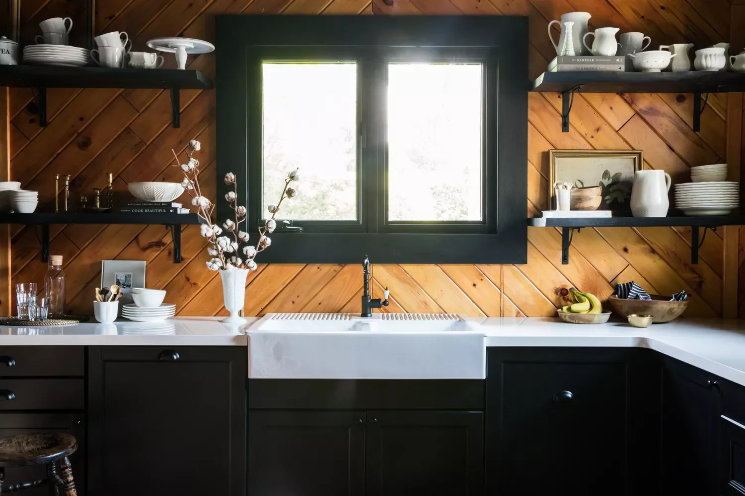 39 Beautiful Farmhouse Kitchen Backsplash Ideas to Transform Your Space 17 Diagonal Wood Backsplash