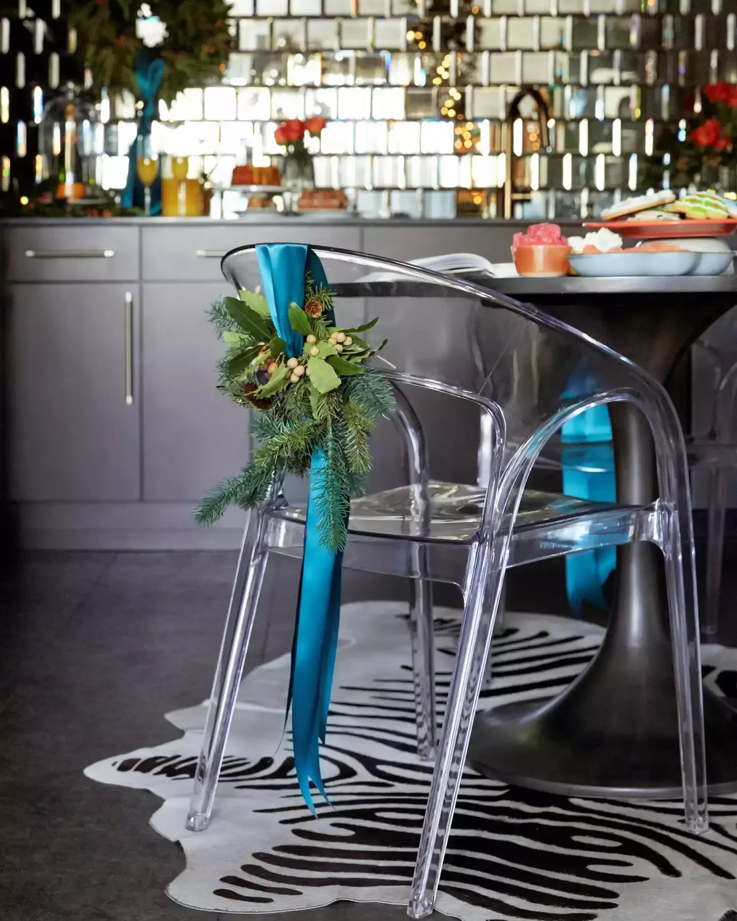 38 Christmas Kitchen Decor Ideas That Create Magic Dining Chair Swag