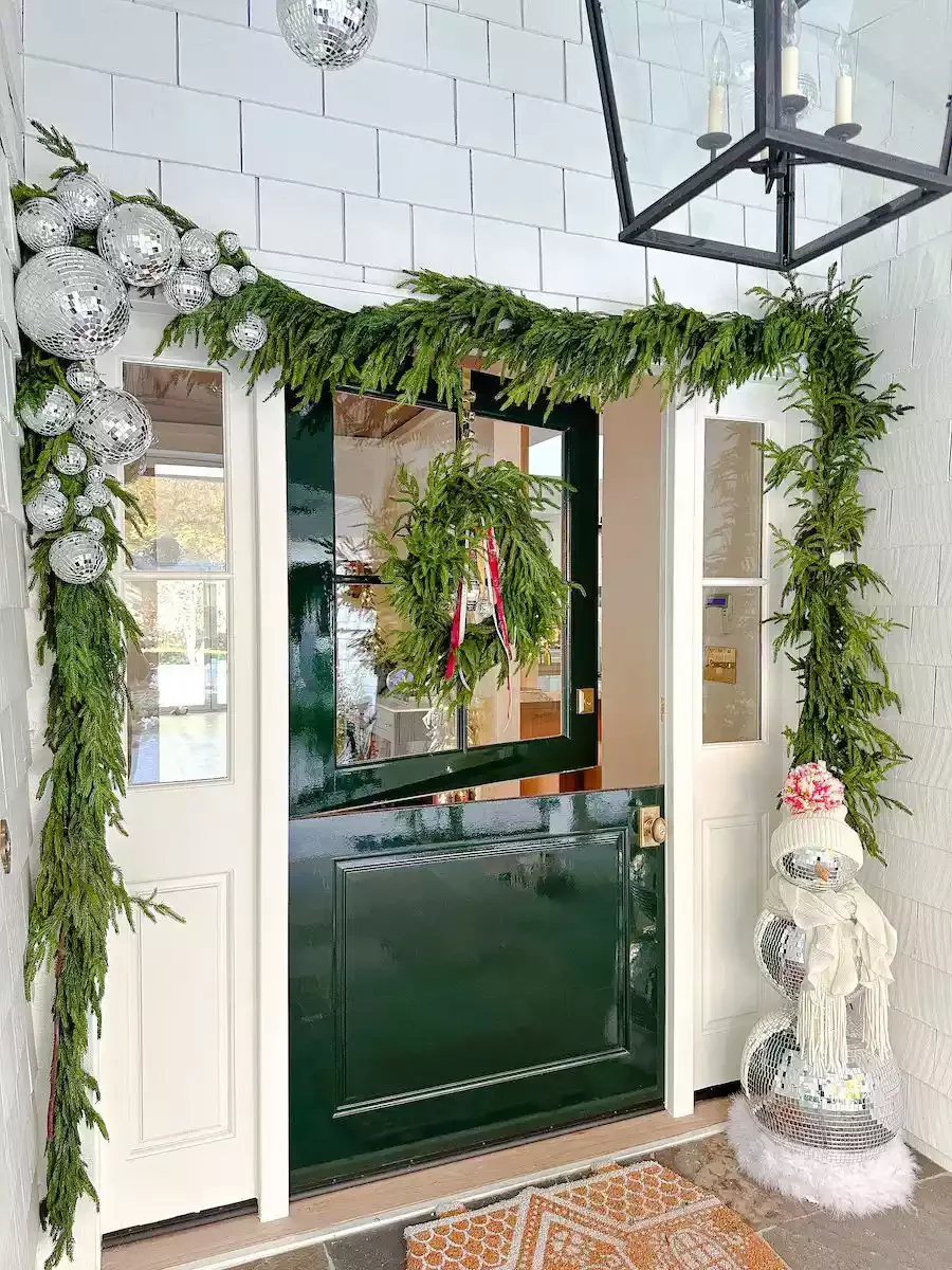 68 Christmas Front Porch Ideas That Make Your Home the Envy Disco Ball Theme