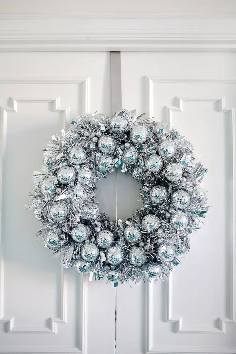 75 Stunning DIY Holiday Wreath Ideas to Transform Every Space in Your Home 17 Disco Ball Wreath