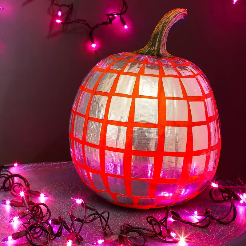 46 Creative Pumpkin Painting Ideas for Fall Home Decor 24 Disco Pumpkin
