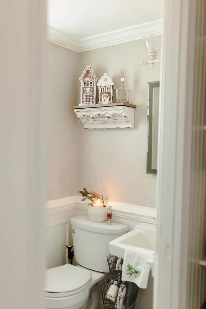 32 Christmas Bathroom Ideas That Create a Holiday Wonderland Display Gingerbread Houses