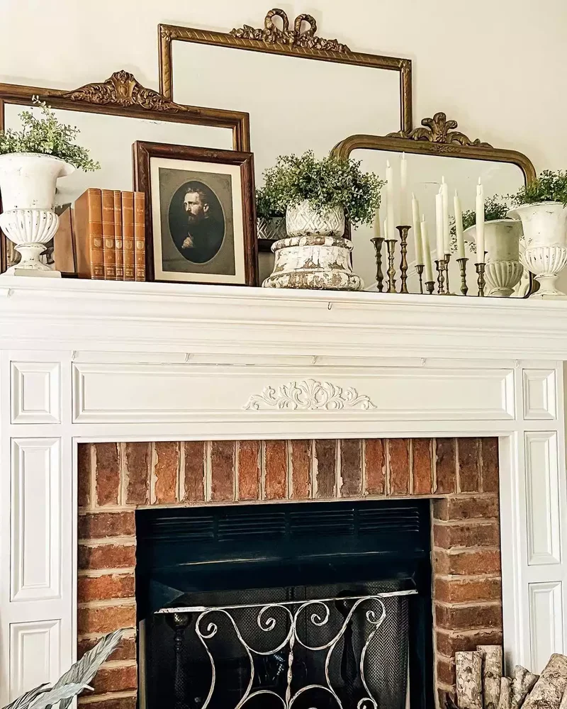 44 Beautiful Fireplace Mantel Styling Ideas 33 Display Multiple Mirrors
