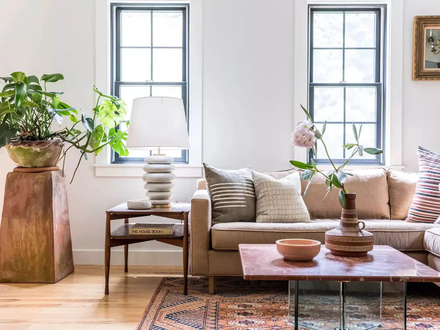92 Living Room Styling Ideas That Will Transform Your Space Display Plants on a Plinth