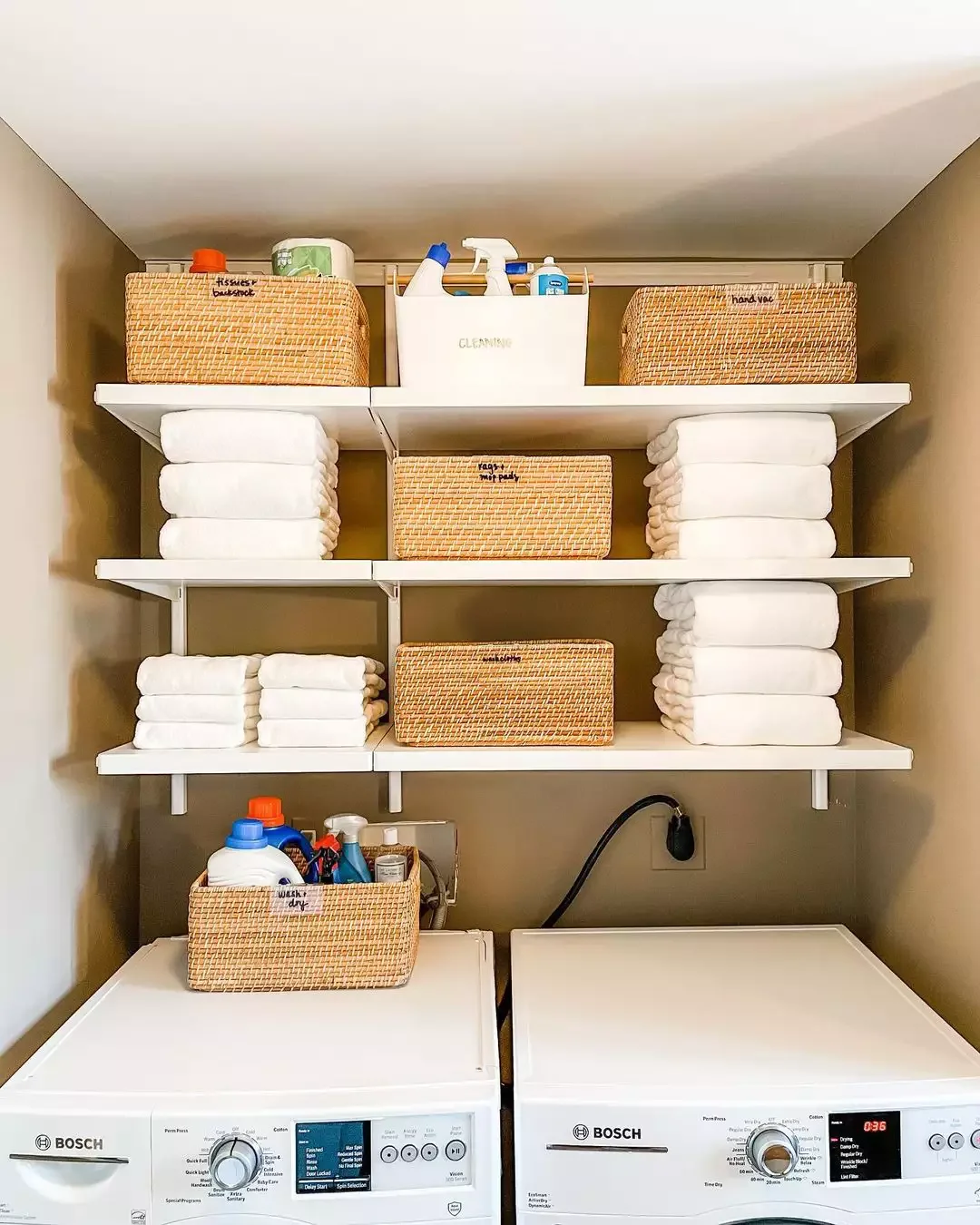 18 Smart Ways to Organize Your Small Laundry Room Display Woven Bins