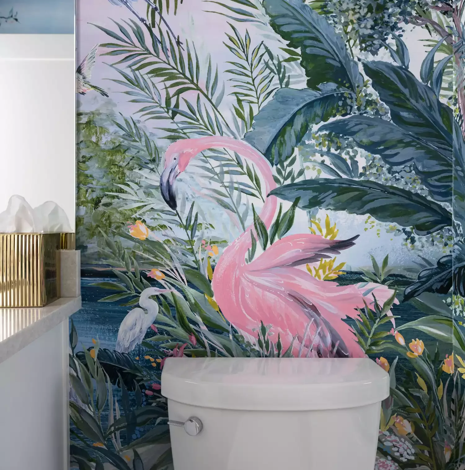 20 Budget-Friendly Ideas to Transform Your Small Bathroom 12 Distract With Loud Wallpaper