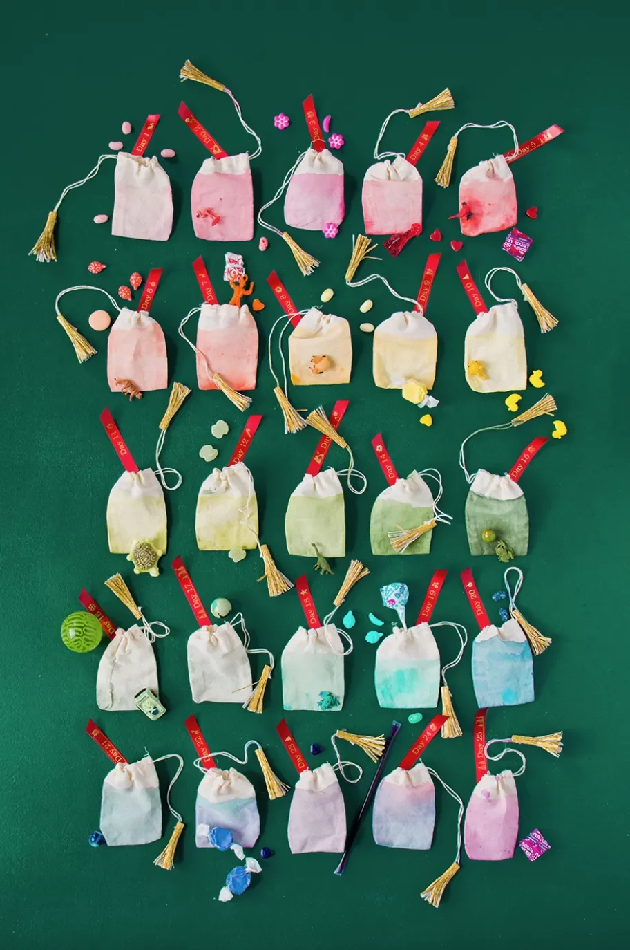 50 Stunning DIY Advent Calendar Ideas That Look Designer-Made 39 Do a Rainbow Ombre