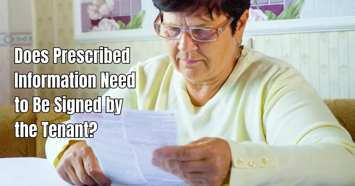 Does Prescribed Information Need to Be Signed by the Tenant