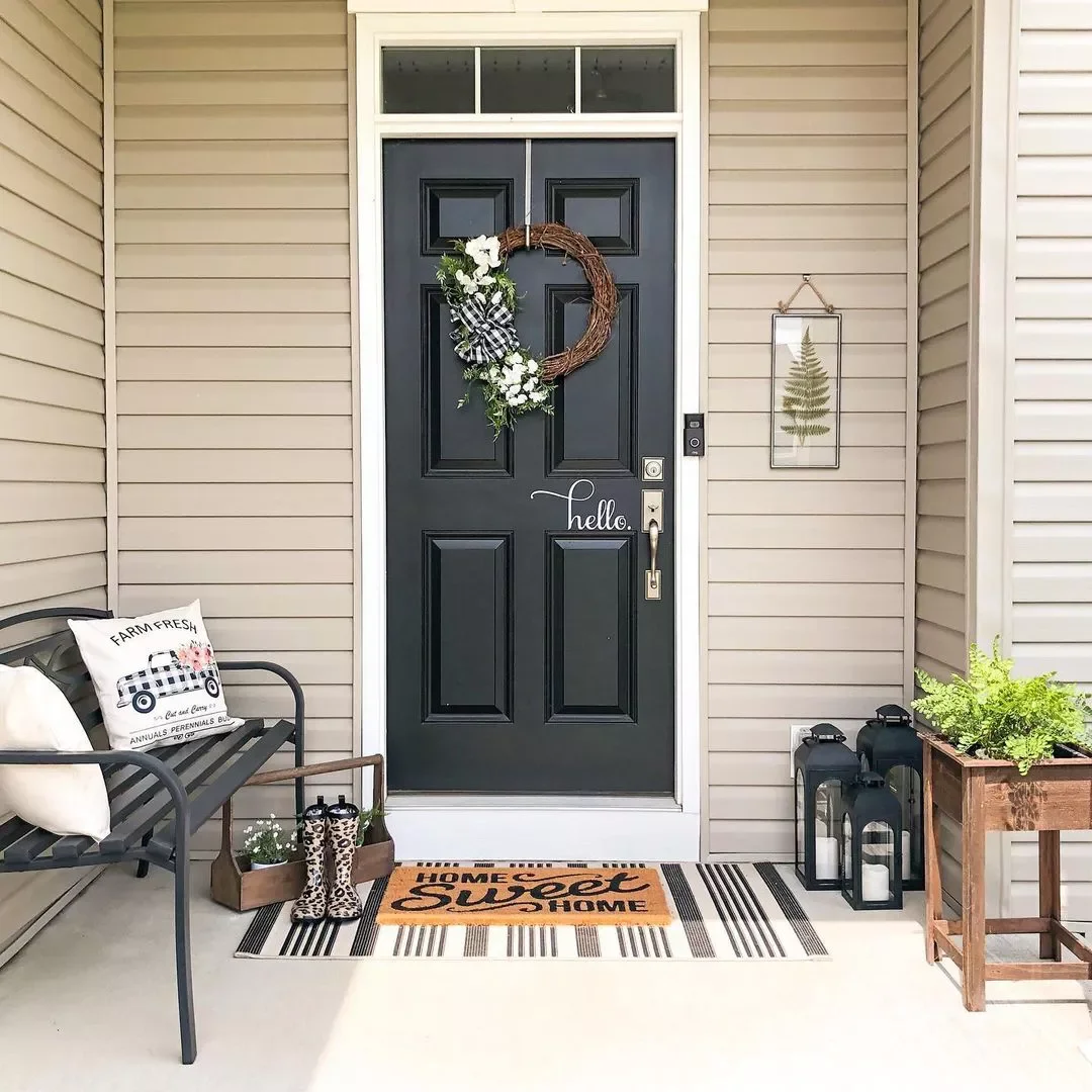 33 Stunning Black Front Door Ideas That Transform Your Home's Entrance Don't Underestimate Black and Tan