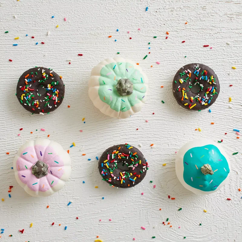 46 Creative Pumpkin Painting Ideas for Fall Home Decor 42 Donut Painted Pumpkins