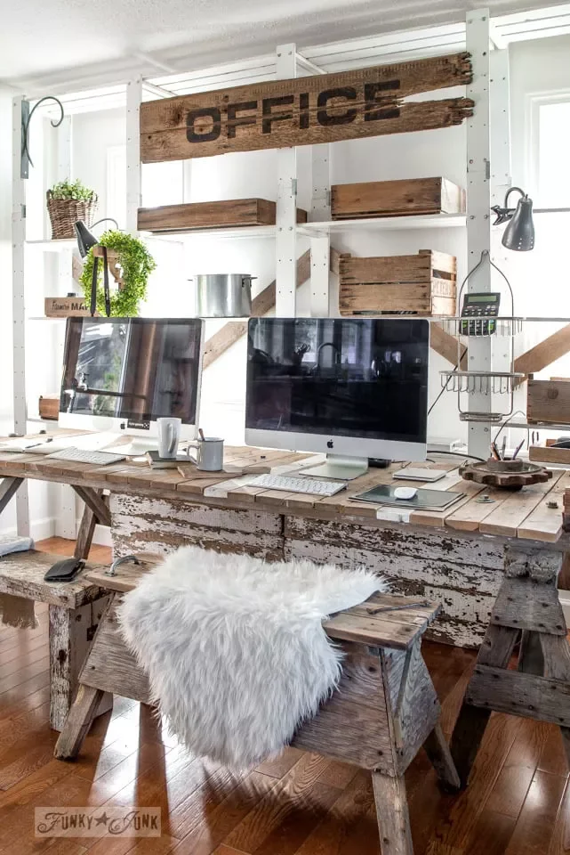 60 Creative Wood Pallet Furniture Projects That Won't Break Your Budget Double Desk and Benches