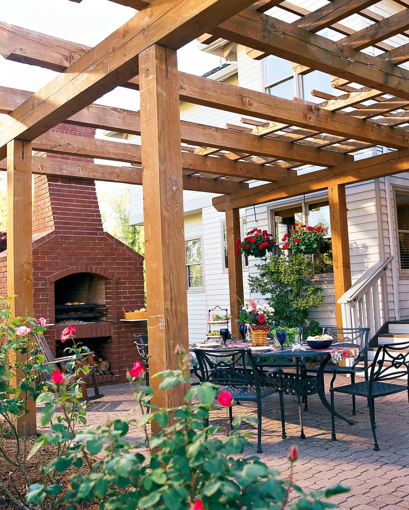 32 Stunning Outdoor Kitchen Ideas Perfect for Entertaining 17 Double-Grill Fireplace