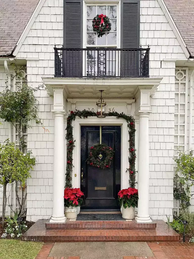 68 Christmas Front Porch Ideas That Make Your Home the Envy Double-Height Wreaths