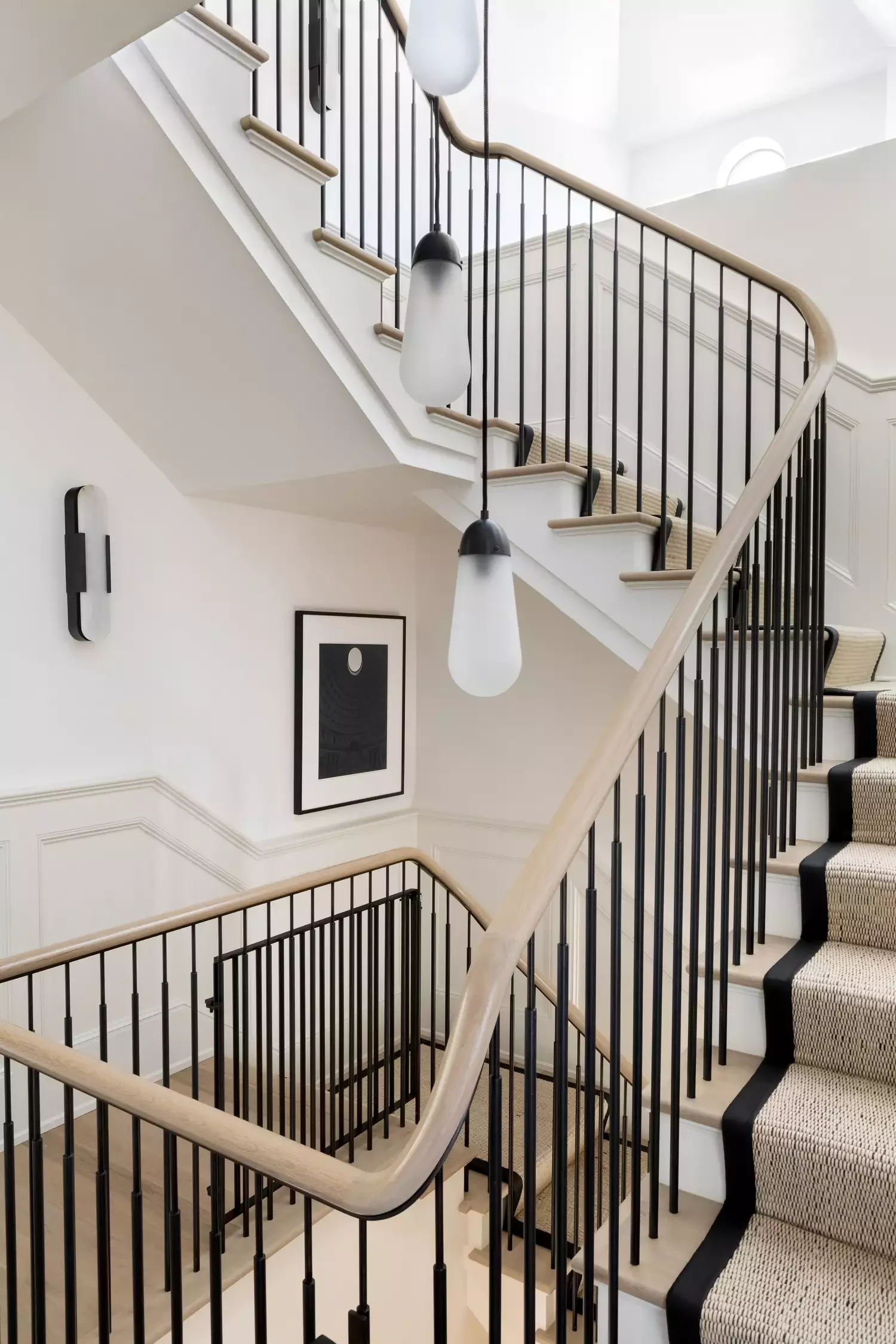 42 Stunning Half-Wall Paneling Ideas to Transform Your Home 19 Double Staircase Half-Wall