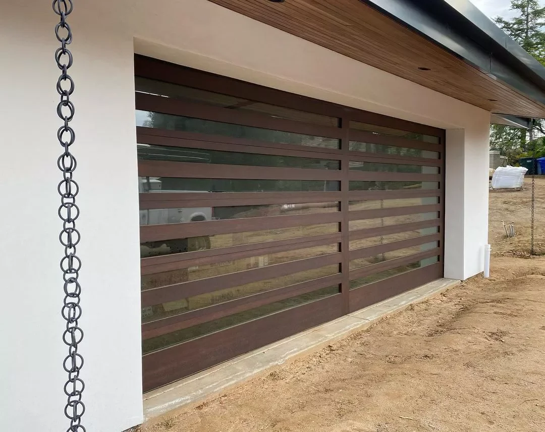 52 Stunning Garage Door Ideas That Will Transform Your Home's Curb Appeal Double-Wide Glass and Wood