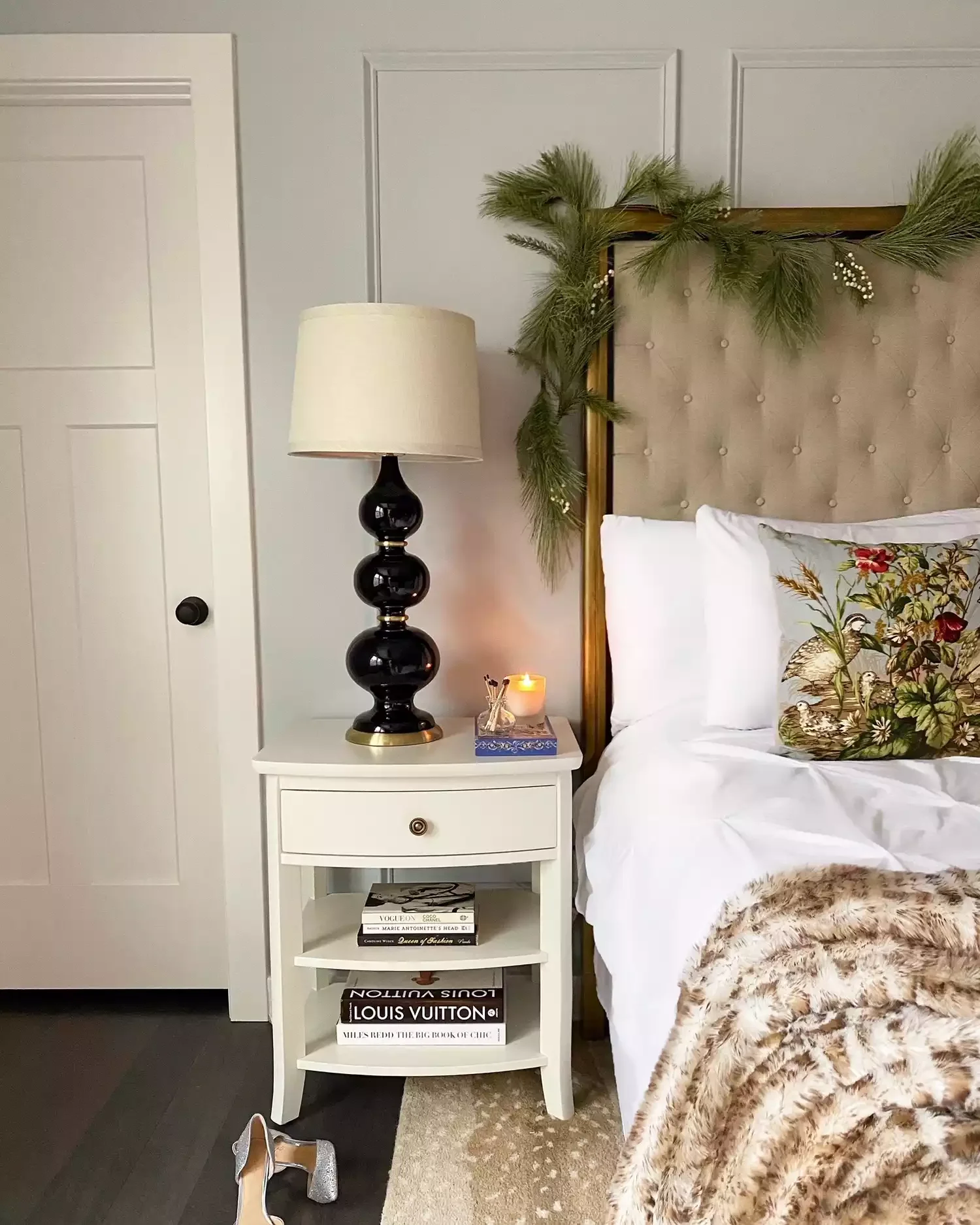 115 Stunning Christmas Decorating Ideas to Transform Your Home This Holiday Season Drape the Headboard